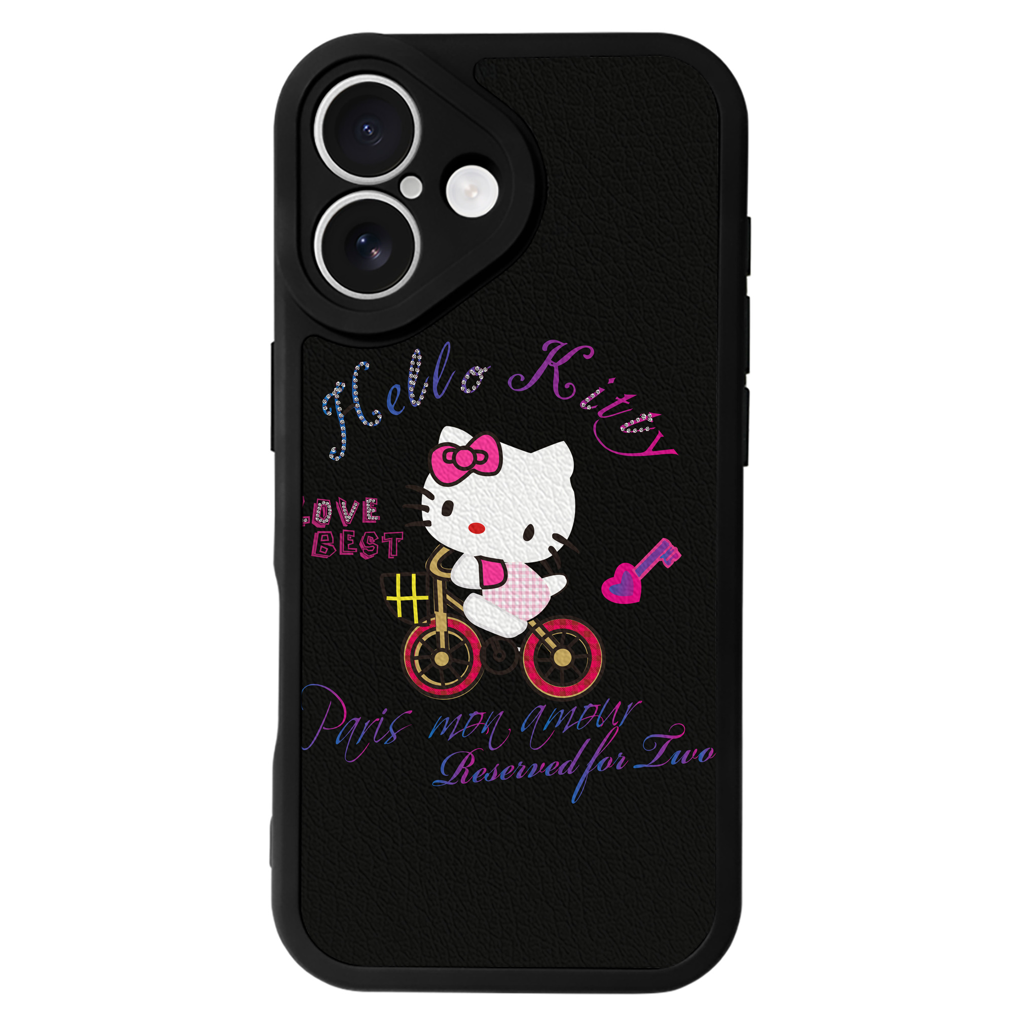 （画像用） Hello Kitty ハローキティ 【iPhone 16シリーズ対応】シリコンスマホケース（レザー調） 材質：シリコン
